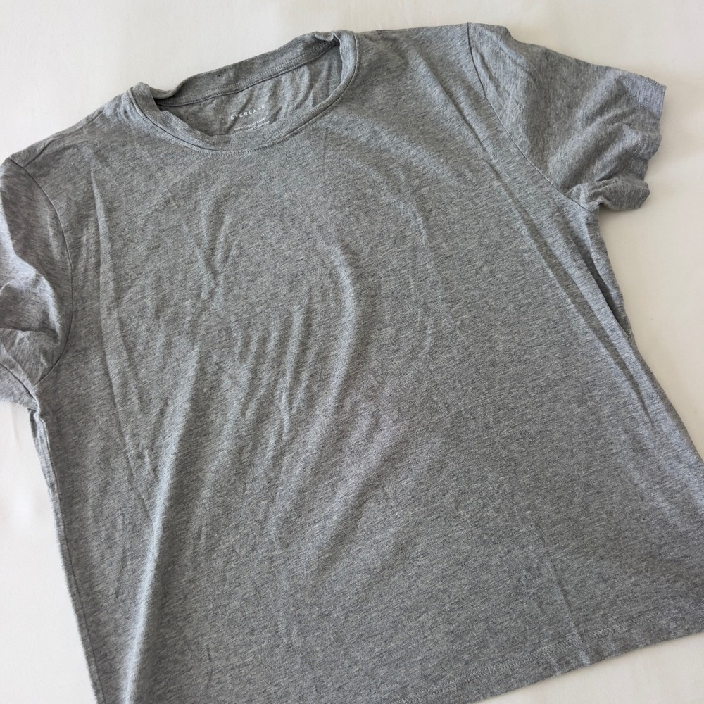 Everlane Womens Organic Cotton Crewneck T-Shirt Heather Gray Size S